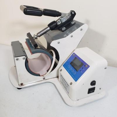 LOT 155: Digital Heat Press for Mugs with Case of 30 Blank Mugs & 110 Sheets of TexPrint Paper