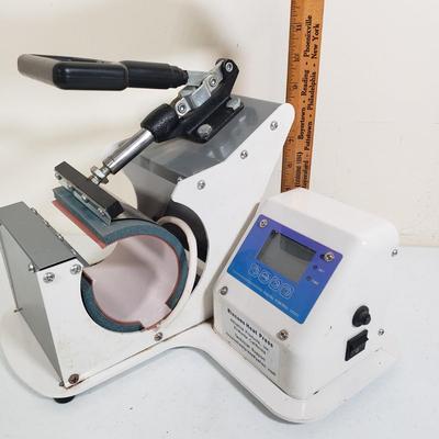 LOT 155: Digital Heat Press for Mugs with Case of 30 Blank Mugs & 110 Sheets of TexPrint Paper