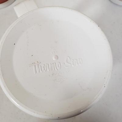 LOT 159: Set of Westbend Thermo-Serv Vintage Beer Mugs with Wooden Display Shelf