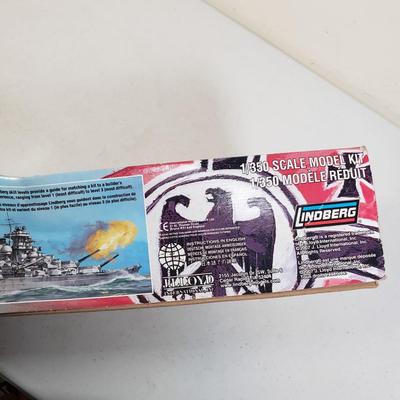 LOT 160: German Battleship Model Kit, Model Airplane, German Wooden Hobby Kits & Assorted Empty Boxes from Model Kits