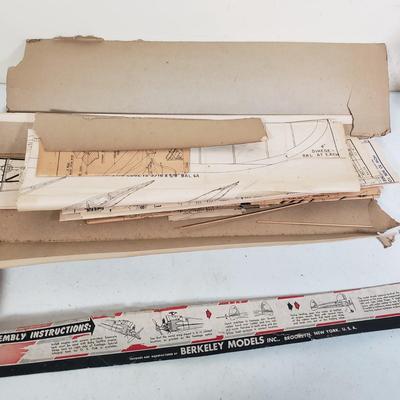 LOT 160: German Battleship Model Kit, Model Airplane, German Wooden Hobby Kits & Assorted Empty Boxes from Model Kits