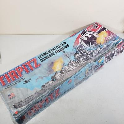 LOT 160: German Battleship Model Kit, Model Airplane, German Wooden Hobby Kits & Assorted Empty Boxes from Model Kits