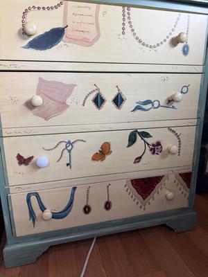 Hand Painted 4 Drawer Chest 31x17x36