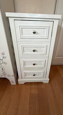 Wooden White Cabinet Hand Painted 21.5x12.5x67.5