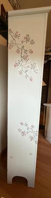 Wooden White Cabinet Hand Painted 21.5x12.5x67.5