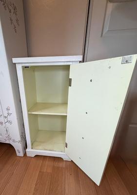 Wooden White Cabinet Hand Painted 21.5x12.5x67.5