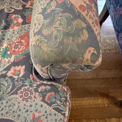 Pair of Paisley Wing Back Arm Chairs (B2-BM)
