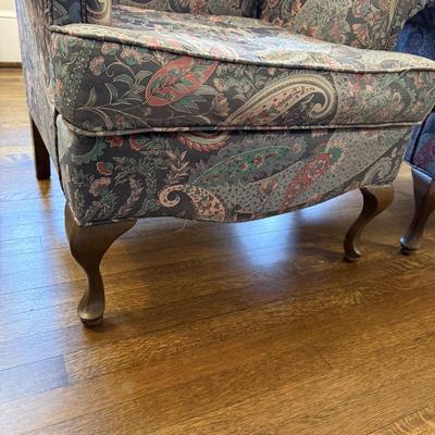Pair of Paisley Wing Back Arm Chairs (B2-BM)