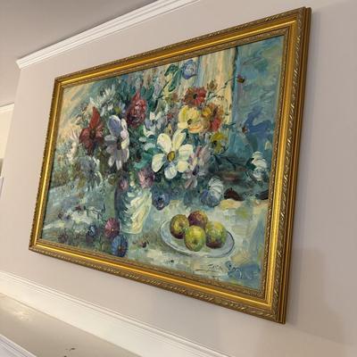 Large Signed Floral Painting (B2-BM)