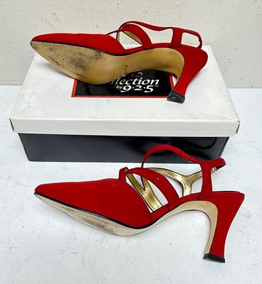 Sale Photo Thumbnail #227: In good used condition, except for one shoe needing the heel end of the footbed glued back down.