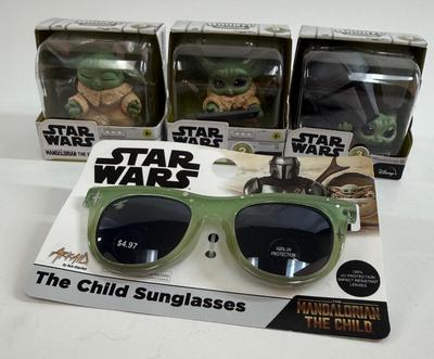 Sale Photo Thumbnail #276: All new in original packaging / boxes.  Includes the Child Sunglasses, and 3 Hasbro Star Wars The Bounty Collection Series 3 figurines (#15, #16 & #18) of the Child (Grogu).