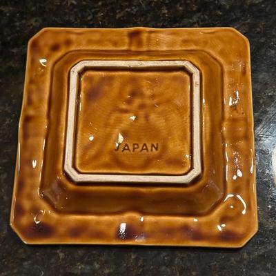 Vintage Ceramic Ashtray with Fruit and Floral, Japan