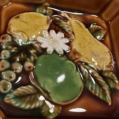 Vintage Ceramic Ashtray with Fruit and Floral, Japan