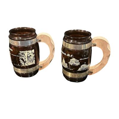 2 Siesta Ware Vintage Mugs with Washington DC & Luray Caverns VA