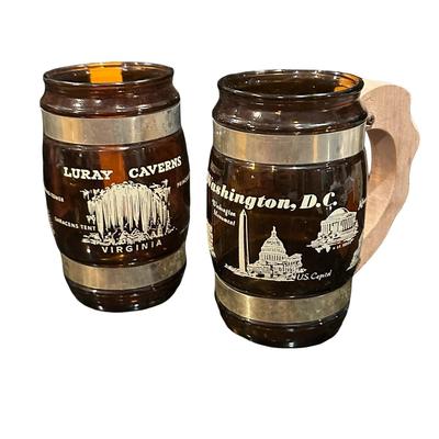 2 Siesta Ware Vintage Mugs with Washington DC & Luray Caverns VA