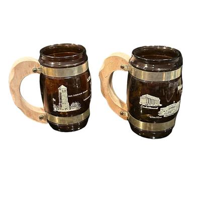 2 Siesta Ware Vintage Mugs with Washington DC & Luray Caverns VA