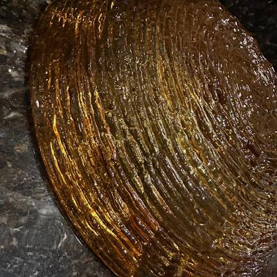 Vintage Mid-Century Amber Art Glass Ashtray