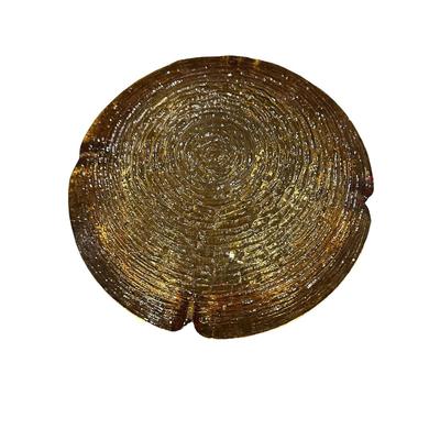 Vintage Mid-Century Amber Art Glass Ashtray