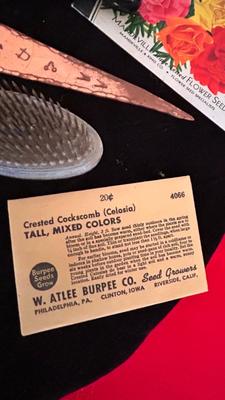 OLD SEED PACK, FLOWER FROGS, ROCK FORMATION CLUSTERS FROM 1952, PEACE PIPE SOUVENIR AND MORE