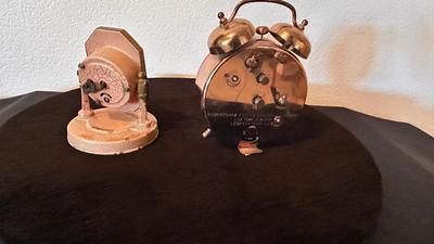 THE LUX ART DECO MANTEL ALARM CLOCK ” IT WORKS” AND GABRIEL ALARM CLOCK FOR PARTS OR REPAIR