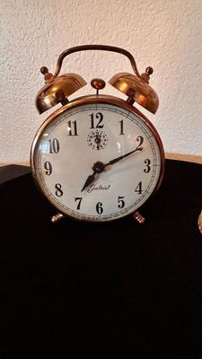 THE LUX ART DECO MANTEL ALARM CLOCK ” IT WORKS” AND GABRIEL ALARM CLOCK FOR PARTS OR REPAIR