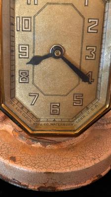 THE LUX ART DECO MANTEL ALARM CLOCK ” IT WORKS” AND GABRIEL ALARM CLOCK FOR PARTS OR REPAIR