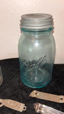BALL CANNING JARS FROM LONG AGO, AS WELL AS BOTTLE OPENERS
