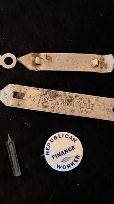 SEVERAL CLOCK KEYS, BOTTLE OPENERS AND A COUPLE SKELETON KEYS
