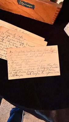 BUTTER PRESS MOLD AND A NEAT OLD RECIPE BOX PLUM FULL OF RECIPES FROM WAY BACK WHEN