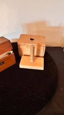 BUTTER PRESS MOLD AND A NEAT OLD RECIPE BOX PLUM FULL OF RECIPES FROM WAY BACK WHEN