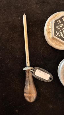 ESSEX MOTORS DETROIT HUB CAPS AND TROCAR TOOL