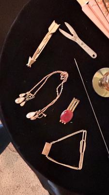 TIE CLIPS, HAT PINS, FAN AND MORE