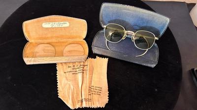 ANTIQUE AMERICAN OPTICAL 12KGF PRESCRIPTION SUNGLASSES AND CLEAR LENSES