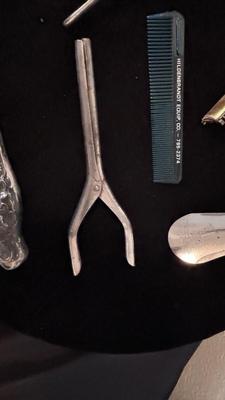 ANTIQUE BARBER TOOLS AND SALON ITEMS