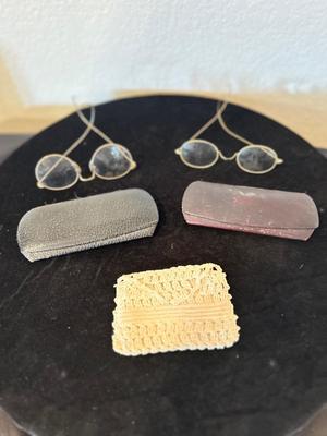 FULVUE 10KGF ANTIQUE EYEGLASSES AND UNMARKED PAIR