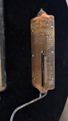 OLD HANGING SCALES AND WOODEN BOBBER