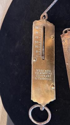 OLD HANGING SCALES AND ARM AND HAMMER BIRD OF AMERICA CARDS