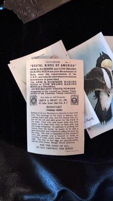 OLD HANGING SCALES AND ARM AND HAMMER BIRD OF AMERICA CARDS