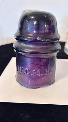 RARE PURPLE INSULATOR ALONG WITH TURQUOISE AND CLEAR
