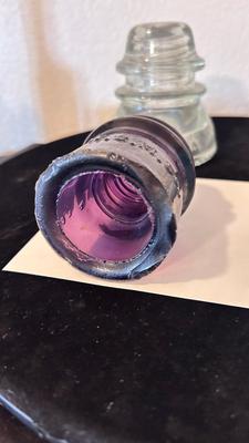 RARE PURPLE INSULATOR ALONG WITH TURQUOISE AND CLEAR