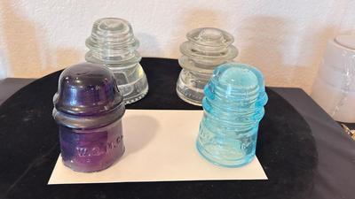 RARE PURPLE INSULATOR ALONG WITH TURQUOISE AND CLEAR