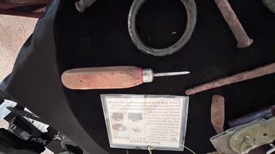 ANTIQUE CALF WEENING NOSE PIECE, COPPER ALLOY TUDOR BUCKLE /HARNESS PIECE AND OTHER LIKE ITEMS