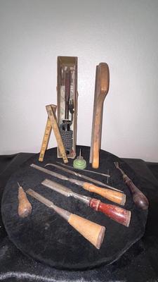 ANTIQUE/VINTAGE WOOD WORKING TOOLS AND STANLEY SOLDERING IRON