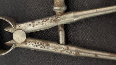 OLD MEASURING TOOLS AND CHALK LINE