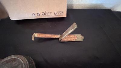 OLD MEASURING TOOLS AND CHALK LINE