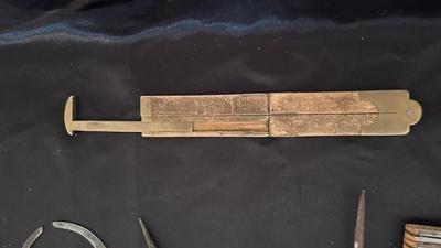 OLD MEASURING TOOLS AND CHALK LINE