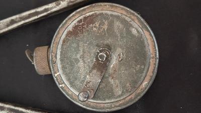 OLD MEASURING TOOLS AND CHALK LINE