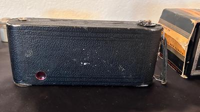 ANTIQUE ANSCO CAMERAS AND EMPTY FILM TINS