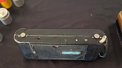 ANTIQUE ANSCO CAMERAS AND EMPTY FILM TINS