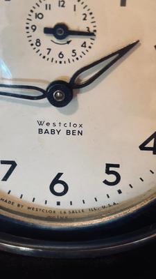 SWEET PEA FLOWER VASE, WESTCLOX BABY BEN AND WESTCLOX ALARM CLOCKS